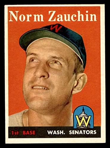 1958 Topps 422 Norm Zauchin Washington Senators (Baseball Kártya) EX/MT Szenátorok