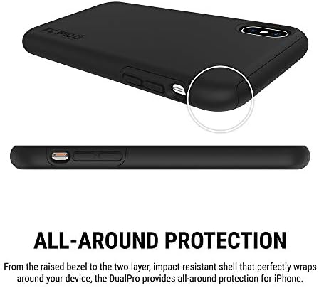 Incipio DualPro Esetben iPhone Xs (5.8) & X iPhone Esetében Hibrid Sokk Elnyelő Csepp Védelem - Fekete