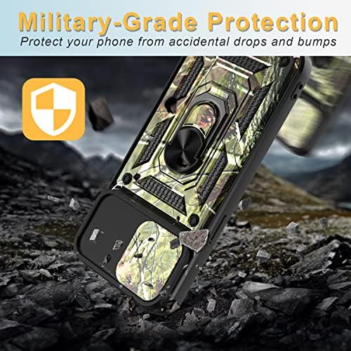 DONWELL iPhone 14 Pro Max Esetében Dia Kamera Fedelét, valamint a Gyűrűt Mágneses Állvány, Katonai Védelmi Ütésálló Telefon