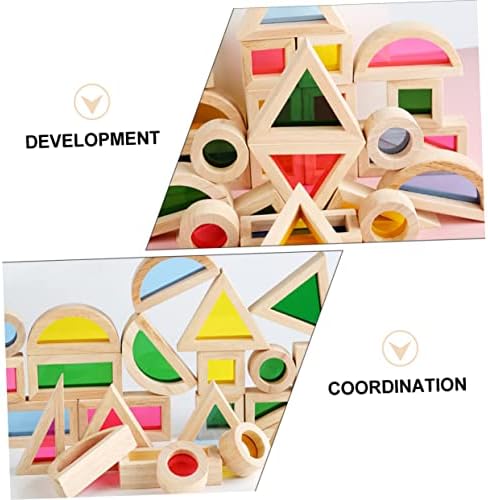Toyvian 24pcs Színes Kaleidoszkóp Agy Játék Oktatási Kisgyermek Játékok Oktatási Játékok Gyerekeknek Geometriai Puzzle Játék