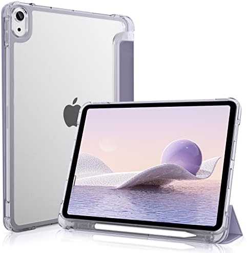 kenke iPad Air 5. / 4. Generációs Eset tolltartó 10.9 Hüvelyk 2022/2020, Vékony Ütésálló Smart Cover a Áttetsző Matt Nehéz