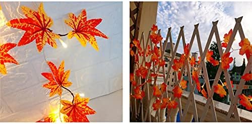 Convinced8 Tök Maple Leaf Led,Halloween Dekoráció 1,5 m 10led Kivilágított Őszi Őszi Sütőtök, Juhar Levelek Garland Kézzel