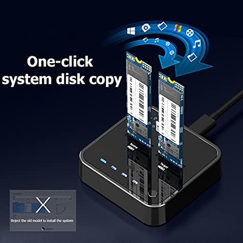 TJLSS USB 3.1 C Típusú M. 2 Dual-Öböl Külső Merevlemez Dokkoló Állomás Offline Klón M2-es SSD Támogatja a 2 tb-os HDD Tartót
