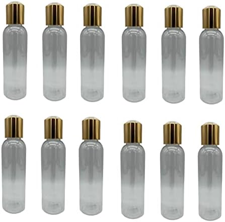 4 oz Tiszta Cosmo Műanyag Palackok -12 Pack Üres Üveget Újratölthető - BPA Mentes - illóolaj - Aromaterápia | Arany Lemez