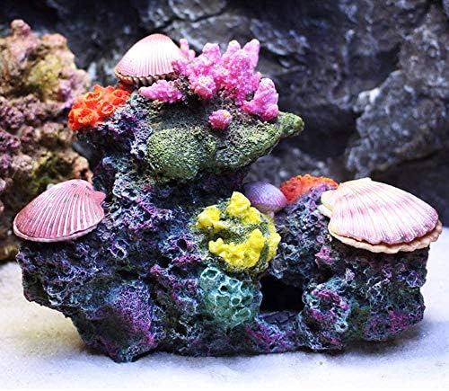 ZYZMH Gyanta Mesterséges Korall Akvárium Dekoráció, akvárium Korallzátony Dísz Kő Korall Virág Dekoráció, Akvárium Háttér