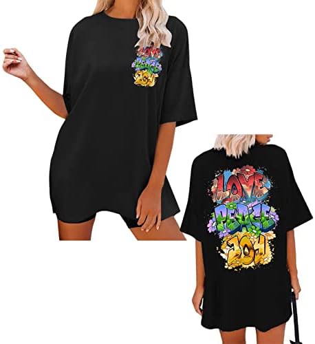 Plus Size Női Ingek, Klasszikus Mintával Nyomtatott Rövid Ujjú O-Neck Beach Pólók Női Nagyméretű Grafikus Tshirt