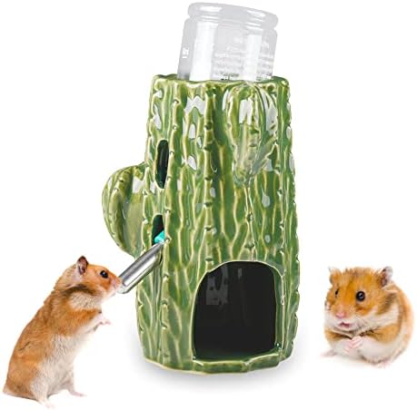 CheeFun Kerámia Hörcsög Víz Üveg: 80ML Állítható Kaktusz Víz Tartót - Nem Csöpög Patkány Víz Üveg Törpe Hörcsög, Egér, Hörcsög,