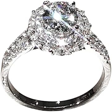2023 Új Ékszer Nők Eljegyzés, Az Esküvő Különleges Barátnője Menyasszony Gyűrű Gyűrű Gyűrű Nagy Divat Gyűrű (F, 19.8 mm)