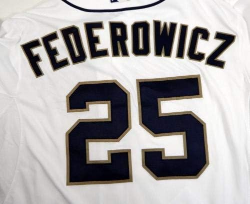 San Diego Padres Tim Federowicz 25 Játék Kiadott Fehér Jersey - Játék Használt MLB Mezek