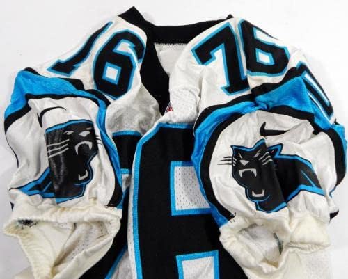 1998 Carolina Panthers Davidos Garrido 76 Játék Használt Fehér Jersey 50 DP32880 - Aláíratlan NFL Játék Használt Mezek