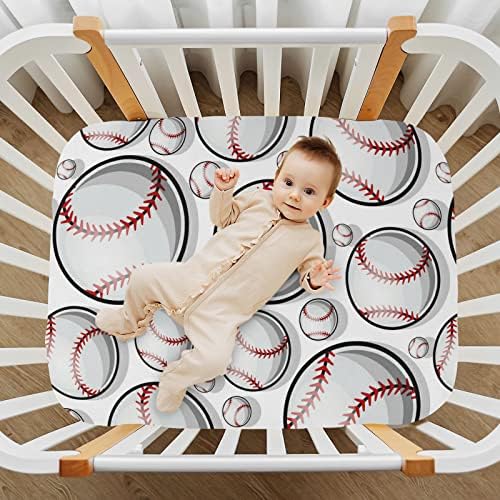 A Baseball Labda Kiságy, Ágynemű, a Fiúk, Lányok Pack Játszani Lapok, nagyon Puha Mini regisztrálni Felszerelt Gyerekágy
