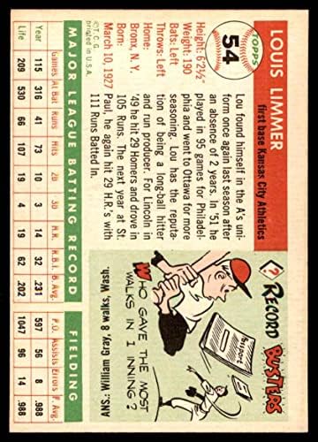 1955 Topps Baseball 54 Lou Kópé Kansas City Atlétika Kiváló