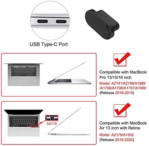 MOSISO 5 Db Anti Por, Kosz Csatlakozó Kompatibilis MacBook Pro 16 colos A2141,Kompatibilis a MacBook Air 13 A2337 A2179,Kompatibilis
