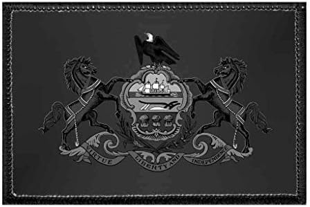 Pennsylvaniai Állami Zászló - Fekete-Fehér | tépőzáras Csatolja a Sapka, Farmer, Mellény, Kabát | 2x3 a | által Húzza Javítás