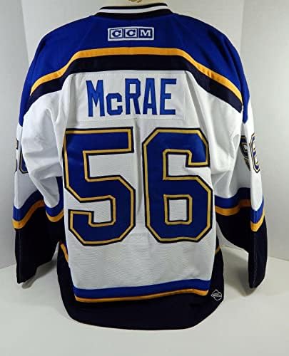 A St. Louis Blues McRae 56 Fehér Jersey-ben Egy Patch-Traverse City DP12259 - Játék Használt NHL-Mezek