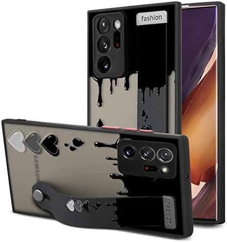 AIGOMARA Kompatibilis Samsung Galaxy Note 20 Ultra Esetben a Szív Design Borítás Fekete Borító Ütésálló Védelem Anti-Karcolja