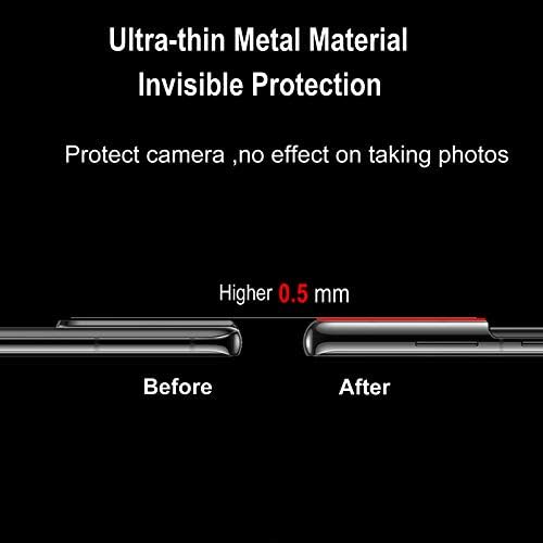 2 Csomag Kamera Lencséjét Védő Galaxy S21 Ultra,Fém Kamera képernyővédő fólia Samsung S21 Ultra Vissza Védő burkolata [Nem