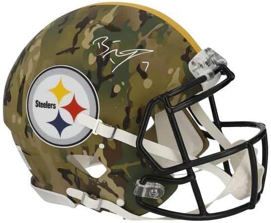 Ben Roethlisberger Aláírt Pittsburgh Steelers Teljes Méret Hiteles CAMO Sebesség Sisak - Dedikált NFL Sisak