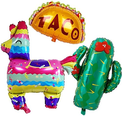 Fiesta Lufi, Láma Taco Kaktusz Jumbo Fólia Lufi Mexikói Fiesta Témájú Szülinapi babaváró Party Dekorációk, Kellékek