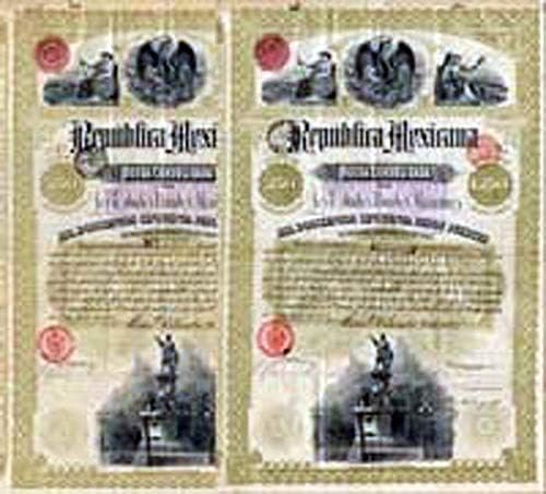 Kolumbusz kristóf 1885 - Republica Mexicana - az Ár 1 (EGY) Kötvény