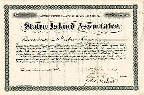 Staten Island Munkatárs által aláírt Wm. E. Harmon