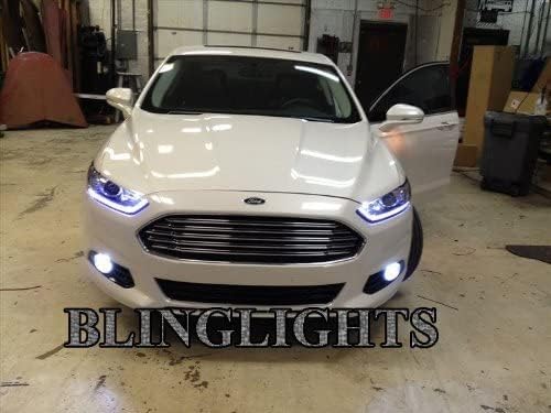 BLINGLIGHTS Fehér LED-Halo-Ködlámpa Távolsági Fény Készlet + Öv Kapcsoló 2013 2014 2015 Ford Fusion