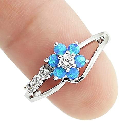 Női Gyűrű Méret 9 Emlékmű Ajándék Esküvői Női Divatos Size610 Drágaköves Ékszerek, Gyűrű Opál Gyűrű Gyűrű Fiú (Kék, 8)