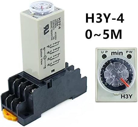 UNCASO H3Y-4 0-5M Áram OnTime Késleltetés Időzítő Relé DPDT 14Pins H3Y-4 DC12V dc 24 vac AC110V AC220V (Méret : DC12V)