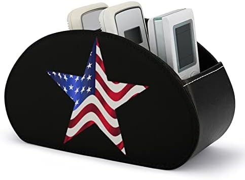 USA Zászló Csillagok Hazafias Büszkeség Nyomtatás Tv Távirányító Szervező Doboz Ellenőrzési Birtokosai PU Bőr 5 Rekeszes
