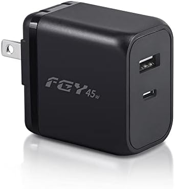 FGY USB-C Fali Töltő, 45W GaN II gyorstöltő Dual Port Töltés Blokk, Gyors Töltés iPhone14/13/12/11/Pro Max/Pro, MacBook/MacBook