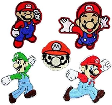 Mario Bros Hímzett Vas A Patch Készlet 5 Foltok