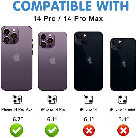 Arshek iPhone 14 Pro/iPhone 14 Pro Max Kamera Lencséjét Védő, [Éjszakai Felvétel Mód] Anti-Semmiből HD Edzett Üveg Kamera