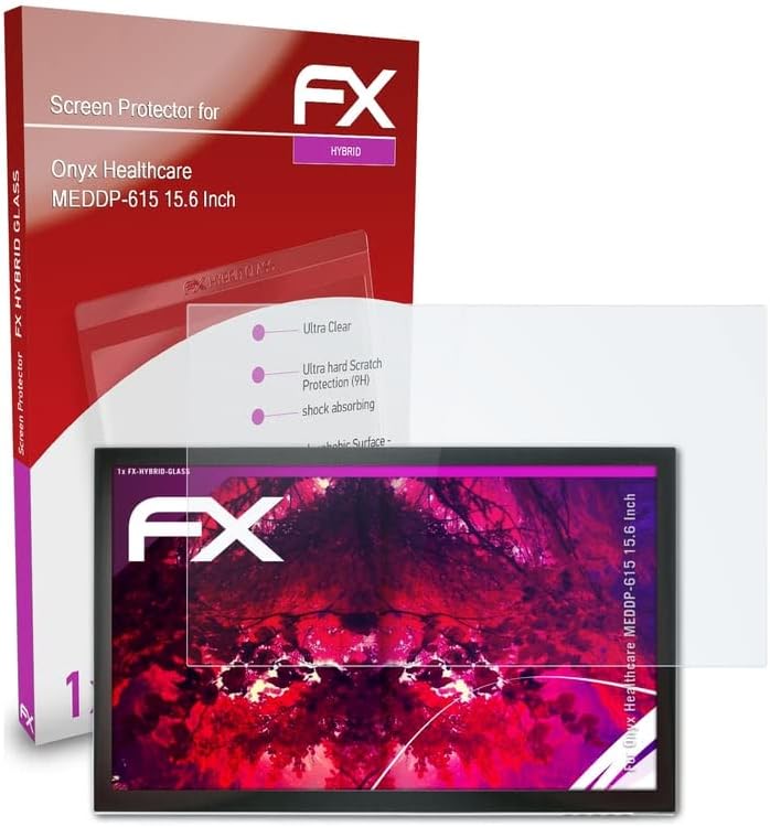 atFoliX Műanyag Üveg Védőfólia Kompatibilis Onyx Egészségügyi MEDDP-615 15.6 Inch Üveg Protector, 9H Hibrid-Üveg FX Üveg