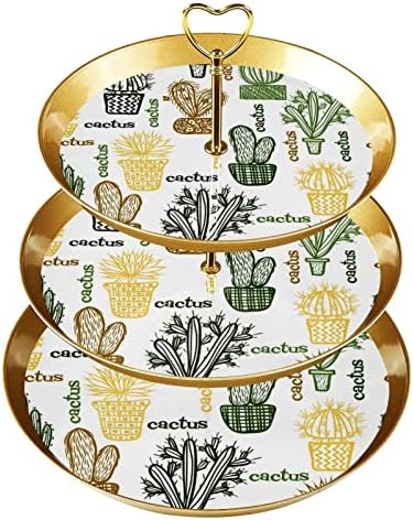 TFCOCFT Torta Állvány,Muffin Állvány,Desszert Áll Táblázat Kijelző Beállítása,varrat nélküli növény zöld minta