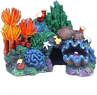 SXNBH Akvárium Korall kagylóban Jöttetek Dekoráció Gyanta Mesterséges Épület Sziklák Barlang Akvárium akvárium Tereprendezés
