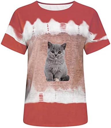 Aranyos Női Felsők Felsőket 2023 Divat Print T Shirt-Póló, Laza, Rövid Ujjú Póló Pamut Ágynemű Kerek Nyakú Blúz
