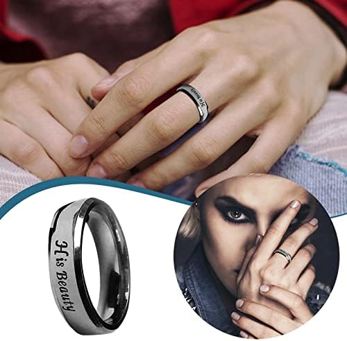 Gyűrűk Tizenéves Egyszerű Titán-Acél Gyűrű Női Gyűrű Rajzfilm Aranyos Ékszer Gyűrű (Ezüst, 7)