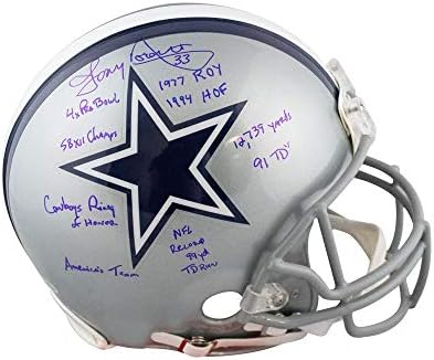 Tony Dorsett 9 Incrip Dedikált Dallas Cowboys Prolin Teljes Méretű Futball Sisak BAS