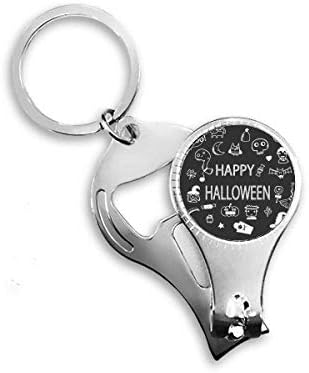Boldog Szellem Félelem Halloween Köröm Zimankó Gyűrű Kulcstartó Sörnyitó Clipper