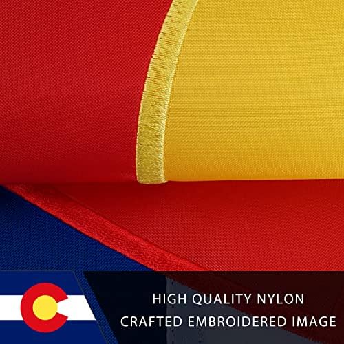 POZOY Deluxe 3x5 ft Colorado Állami Zászló Kívül, Emboridered CO Állami Zászlók Leghosszabb Élettartamú, Emboridered Kép,
