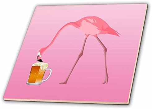 3dRose Egy rózsaszín flamingó sört inni egy sört bögre. - Csempe (ct_350616_1)