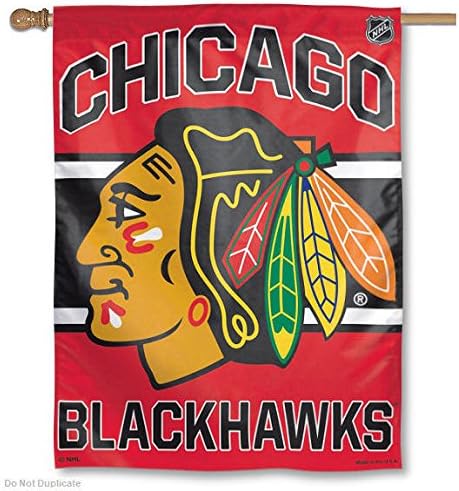WinCraft NHL Chicago Blackhawks WCR00455014 Függőleges Zászló, 27 x 37, Fekete