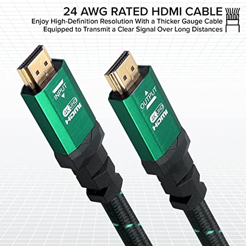 A 4K 2.0 HDMI Kábel 1 ft. [3 Csomag] által RitzGear. 18 Gbps Ultra High Speed Fonott Nylon Kábel & Arany Csatlakozók - 4K@60Hz/UHD/3D/2160p/1080p/ÍV