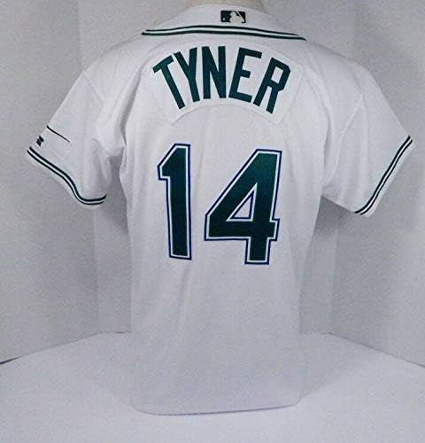 2001-02 Tampa Bay Ördög Sugarak Jason Tyner 14 Játék Kiadott Fehér Jersey DP06055 - Játék Használt MLB Mezek