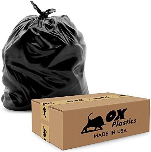 Ox Műanyag Kuka Bélelő Zsák - 45-50 Liter Kapacitás & 3mil Vastag, Extra nagy teherbírású Erő - Nagy Szemét, szivárgásmentes