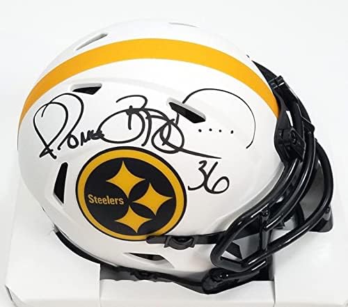 Jerome Bettis Dedikált Pittsburgh Steelers Riddell Holdfogyatkozás Mini Sisak Beckett Tanúja - Dedikált NFL Mini Sisak