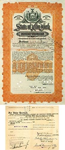 New York állam által aláírt George L. Widener Jr. - $10,000 Bond
