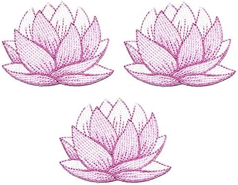 Umama Patch 3 Rózsaszín Lótusz Virág, Virágzó Szép Hímzett Vas-On Applied Javítás Lotus Rajzfilm Gyerekeknek Javítás Kézműves