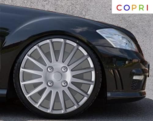 Copri Készlet 4 Kerék Fedezze 13 Coll Ezüst Dísztárcsa Snap-On Illik Mercedes