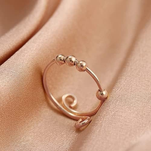 Beszélgetés Szív Gyűrű Spirál Gyűrű Tekercs Ujját a Szorongás Állítható Gyűrű Női Egyes Gyűrűk Gyűrű Preppy (Arany, Rózsa